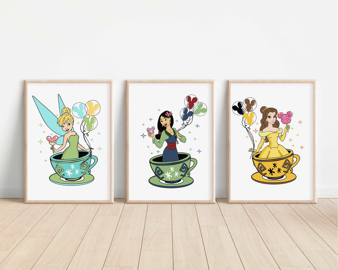 Princesses Teacup Prints