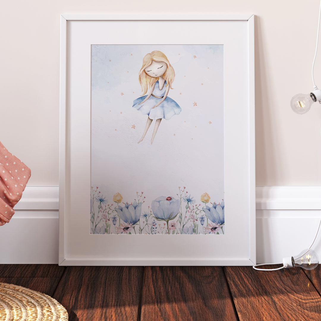 Woodland Flower Fairy Bedroom Print