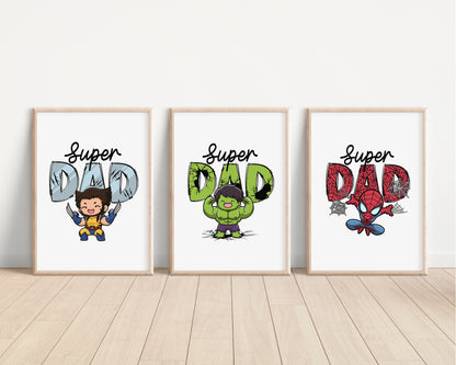 Superdad Avengers Fathers Day Print