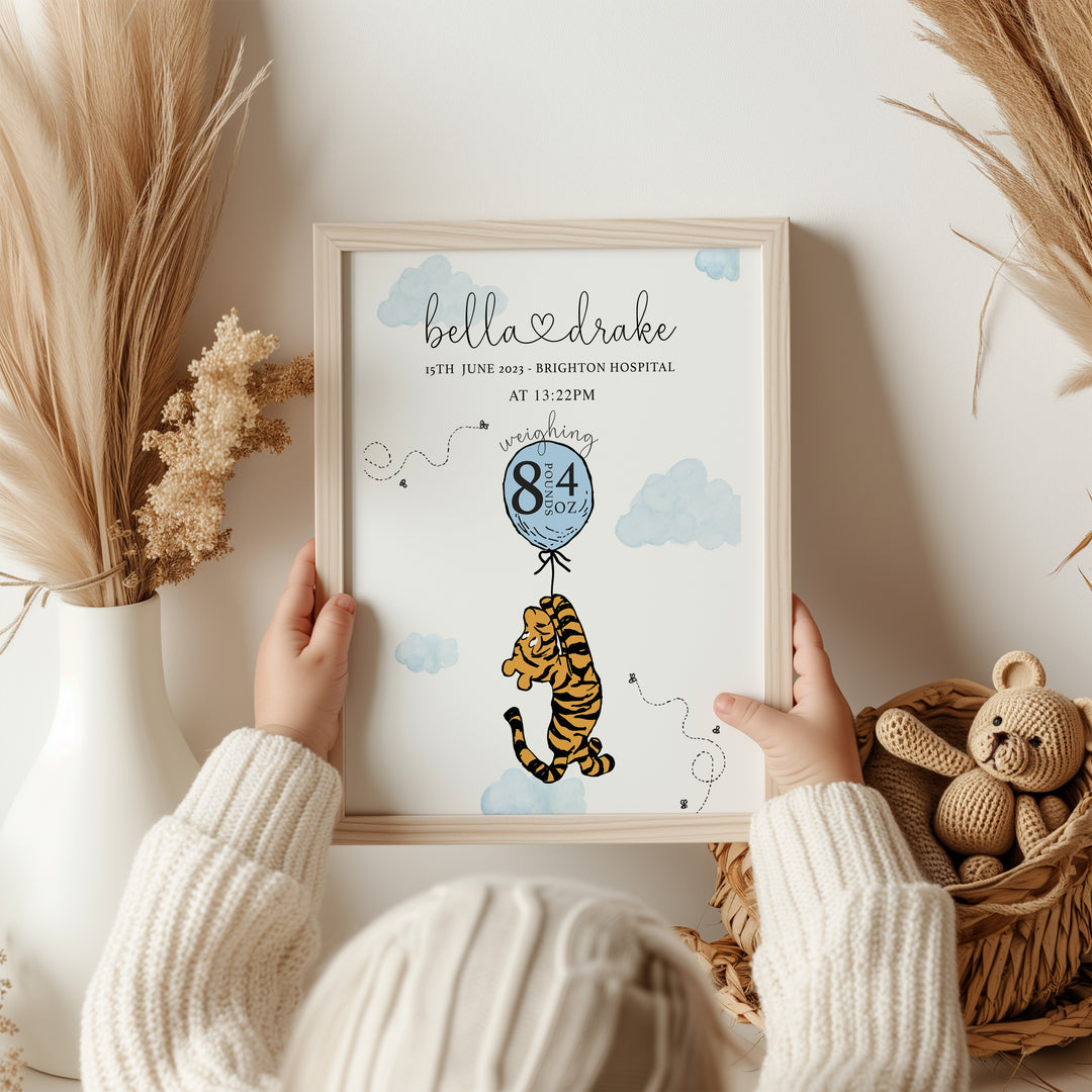 Tigger Personalised The Day You Were Born Birth Print