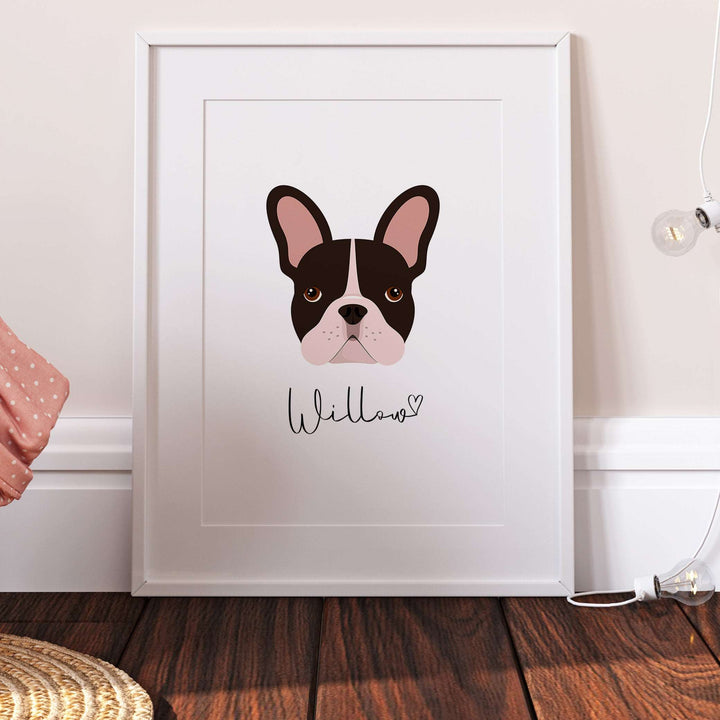 Personalised Boston Terrier Dog Print