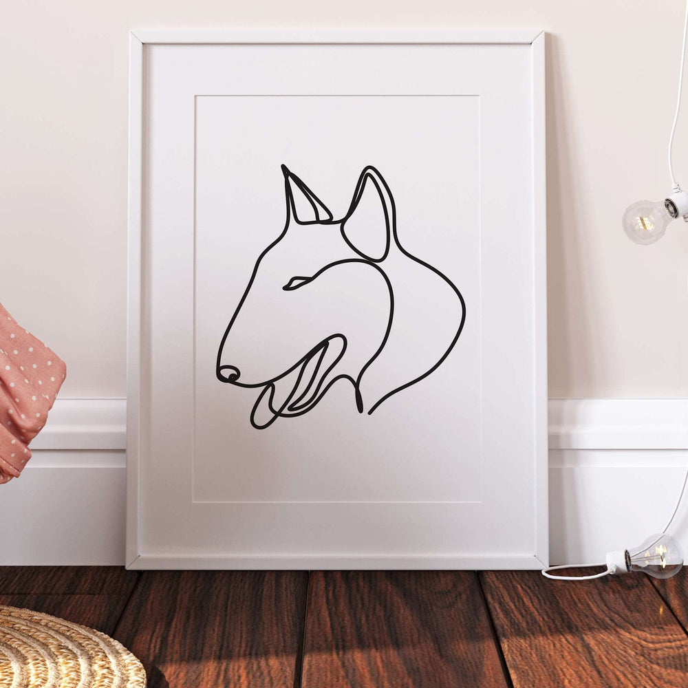 Bull Terrier Line Art Abstract Print