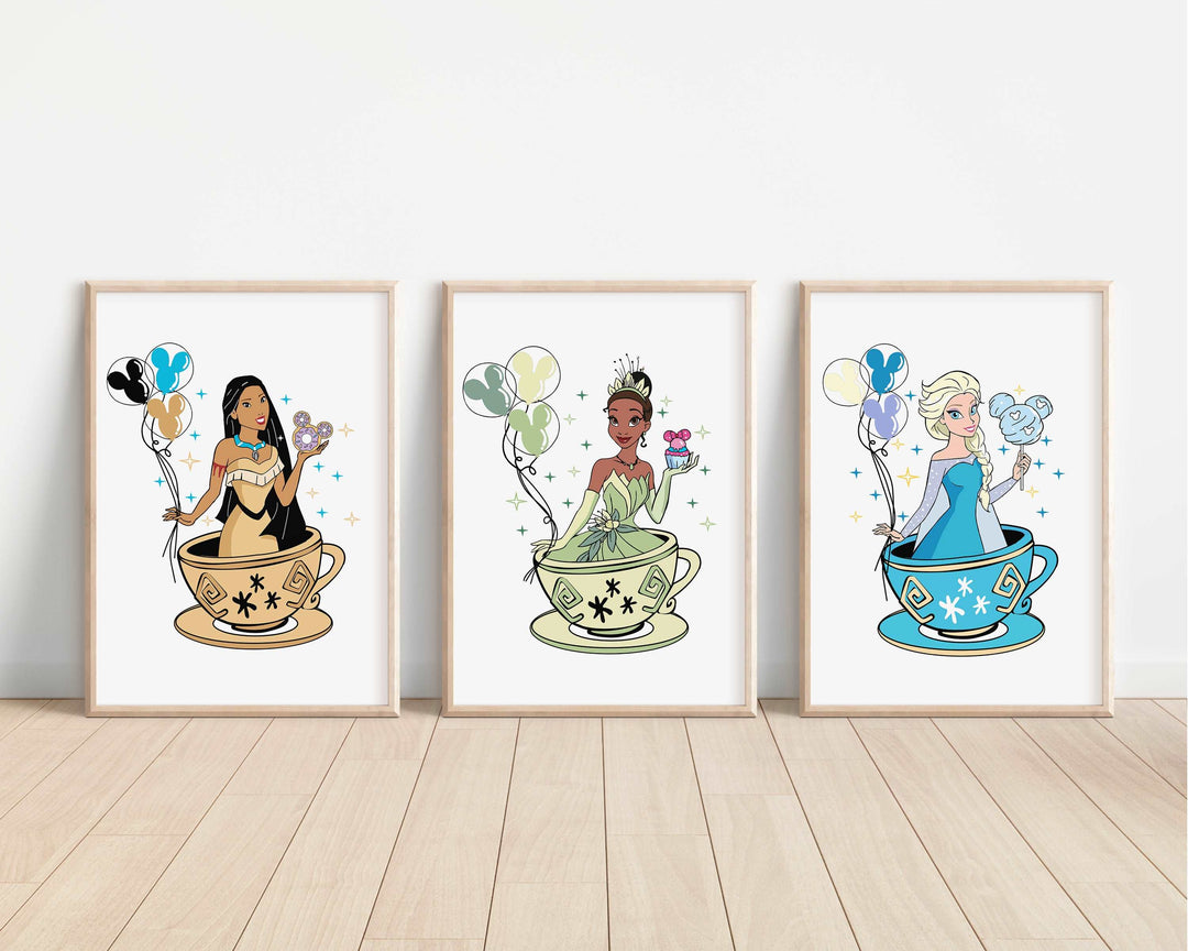 Princesses Teacup Prints