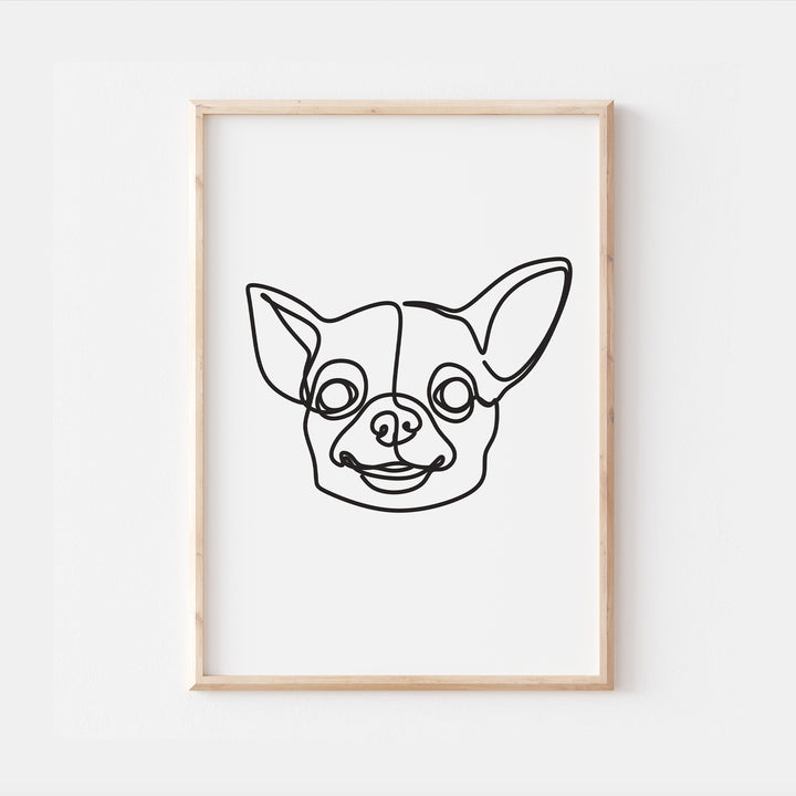 Chihuahua Dog Line Art Abstract Print