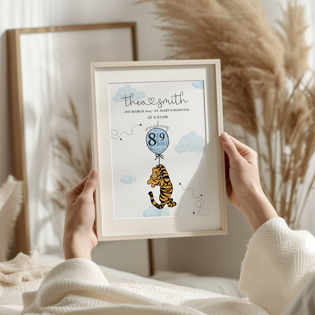 Tigger Personalised The Day You Were Born Birth Print