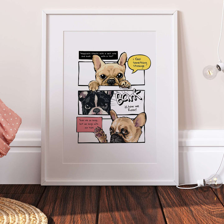 French Bulldog Funny Comic Pop Art Print