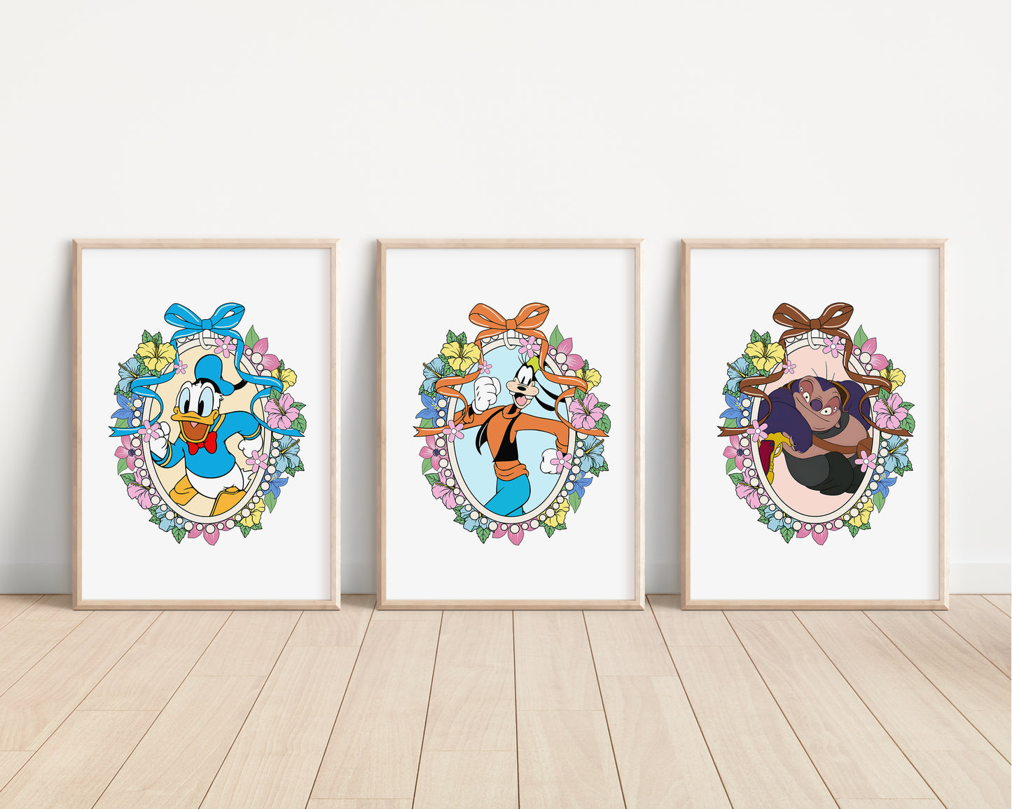 Disney Characters Floral Bedroom Prints