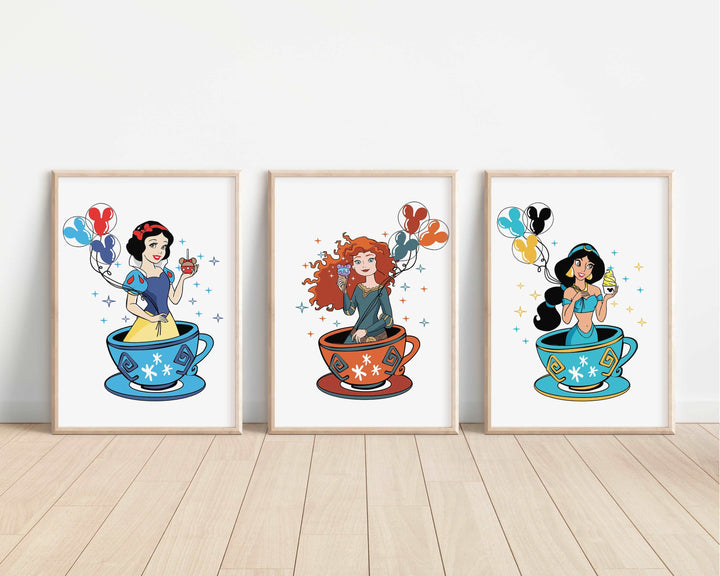 Princesses Teacup Prints