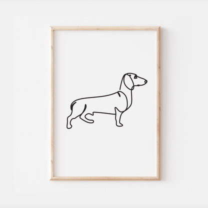 Dachshund Dog Line Art Abstract Print