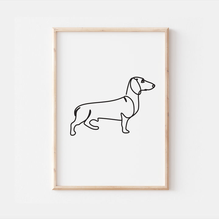 Dachshund Dog Line Art Abstract Print