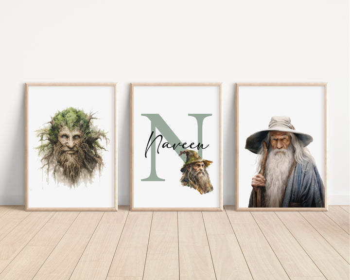 SET OF 3 Lord Of The Rings The Hobbit Personalised Prints