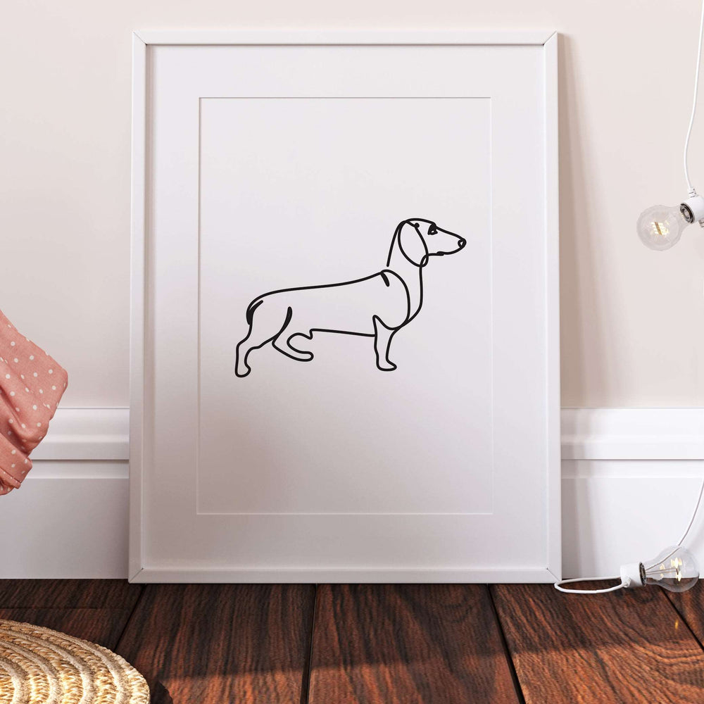 Dachshund Dog Line Art Abstract Print