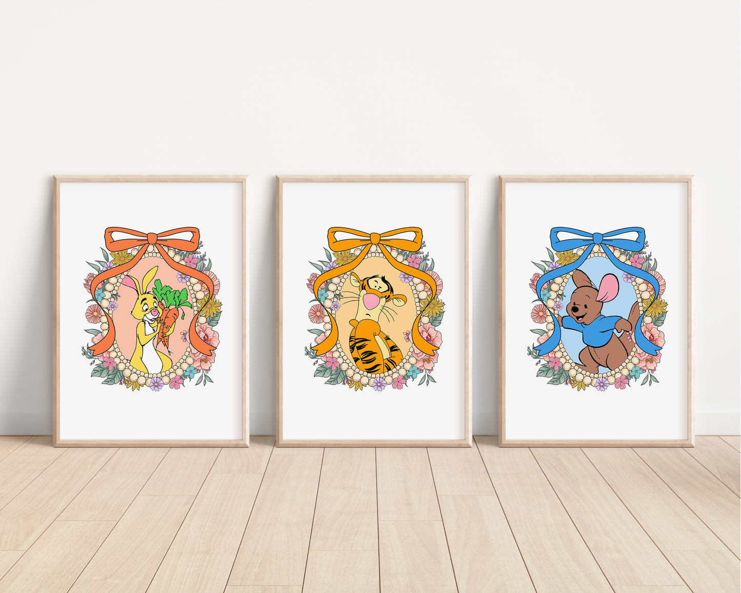 Disney Characters Floral Bedroom Prints