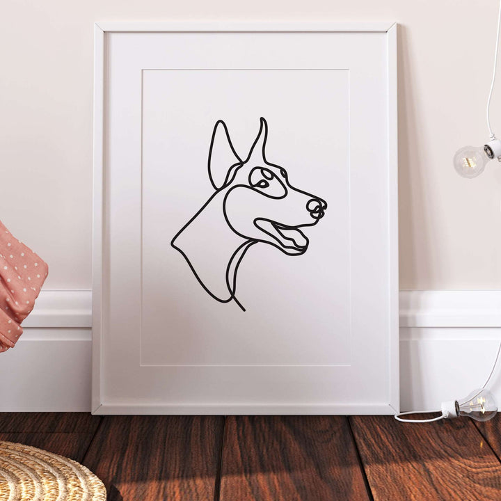 Doberman Dog Line Art Abstract Print