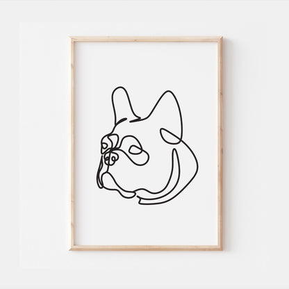 French Bulldog Line Art Abstract Print