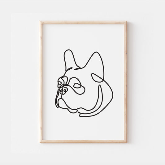 French Bulldog Line Art Abstract Print