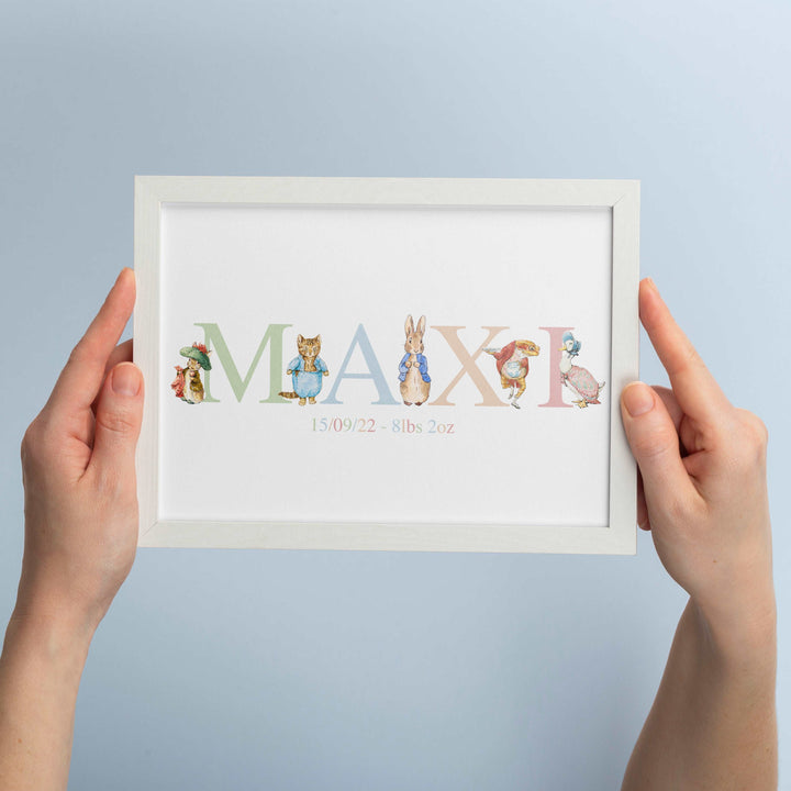 Personalised Beatrix Potter Peter Rabbit Name Print