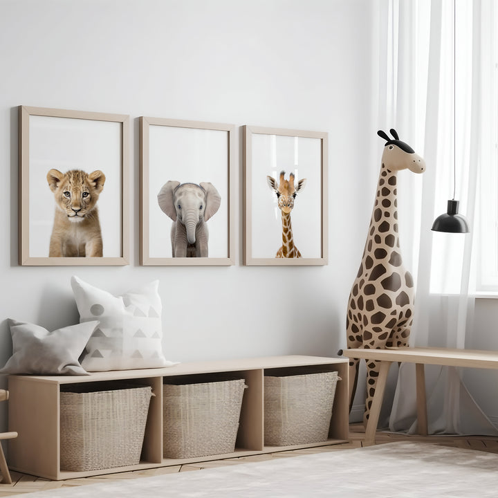 SET OF 6 Baby Animal Safari Print Bundle