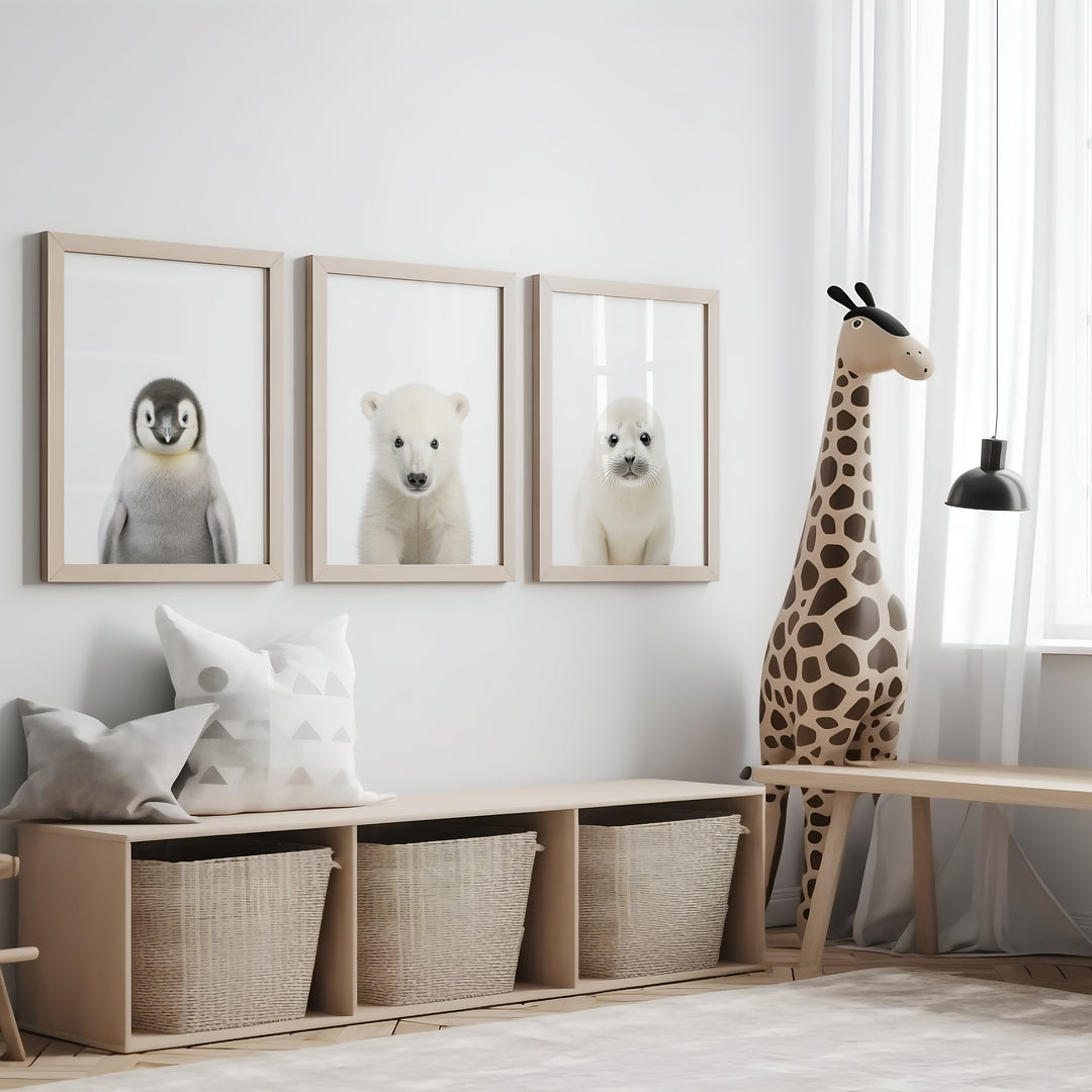 SET OF 6 Baby Arctic Animal Print Bundle