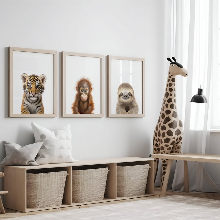 SET OF 6 Baby Jungle Animal Print Bundle