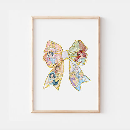 Disney Princesses Group Bow Wall Print
