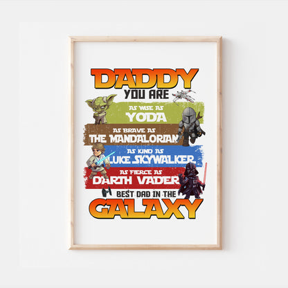 Dad Fathers Day Star Wars Print