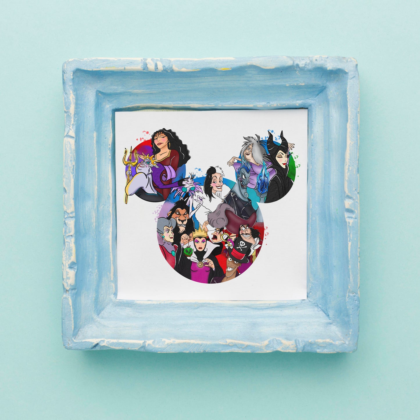 Disney Villains Mickey Head Print