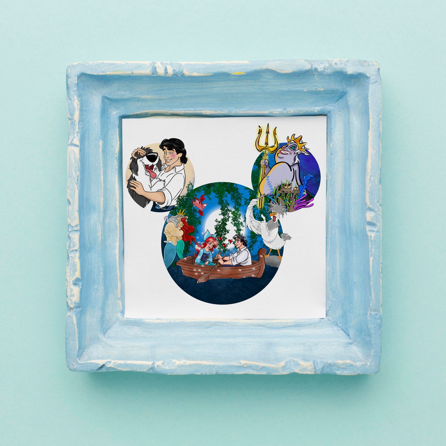 The Little Mermaid Ariel Disney Mickey Head Print