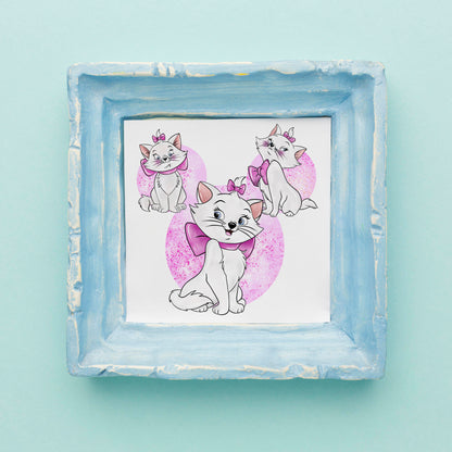 Marie Aristocats Disney Mickey Head Print