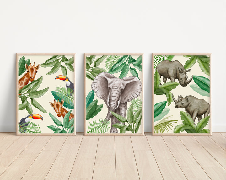 Exotic Jungle Safari Bedroom Prints