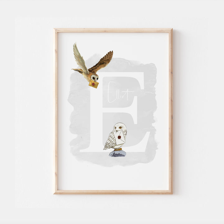 Harry Potter Hedwig Owl Personalised Bedroom Print