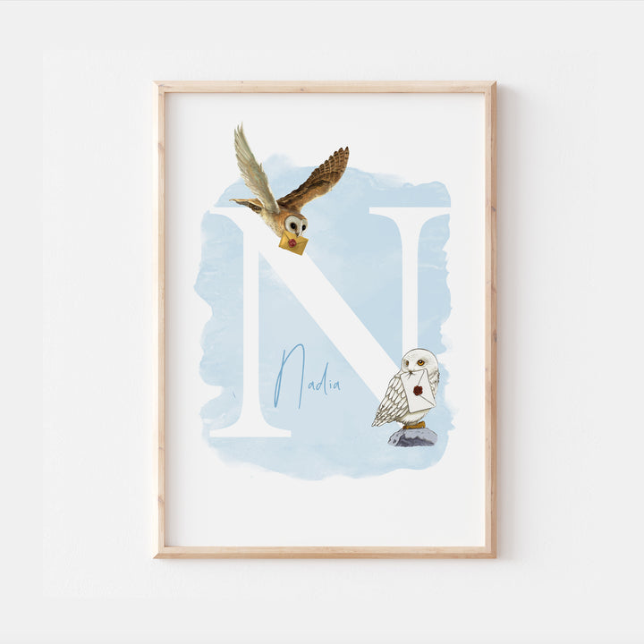 Harry Potter Hedwig Owl Personalised Bedroom Print