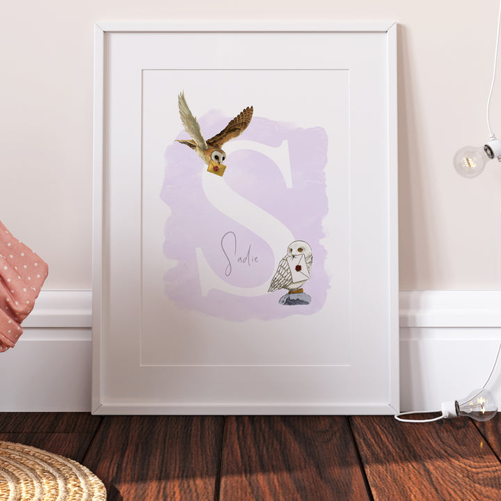 Harry Potter Hedwig Owl Personalised Bedroom Print