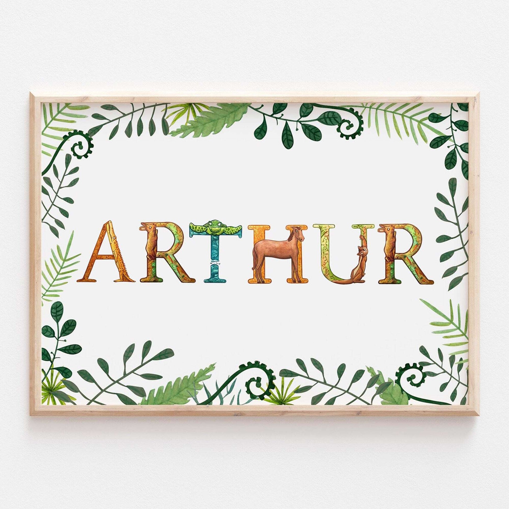 Personalised Animal Alphabet Print | Jungle Safari Kids Children Baby Nursery Wall Art Decor Posters Gift Birthday Name Day Art Gift Newborn