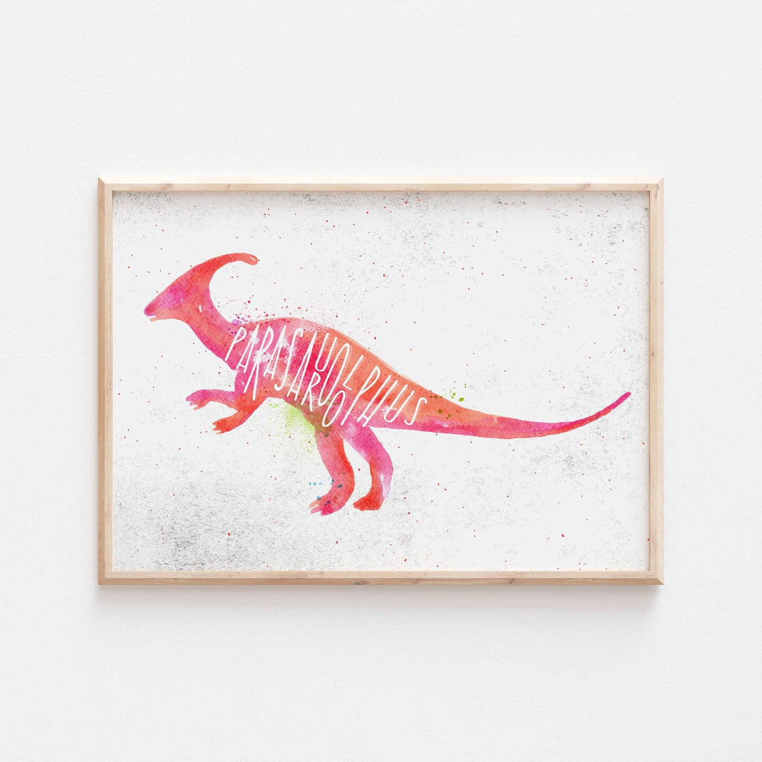 Jurassic Park Dinosaur Kids Nursery Print Baby Bedroom Decor Posters Prehistoric Triceratops Brachiosaurus Velociraptor Watercolour Theme