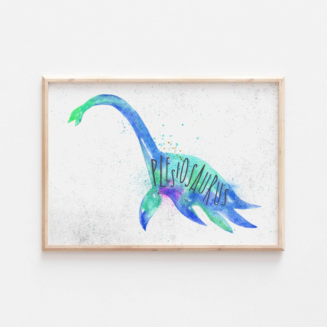 Jurassic Park Dinosaur Kids Nursery Print Baby Bedroom Decor Posters Prehistoric Triceratops Brachiosaurus Velociraptor Watercolour Theme