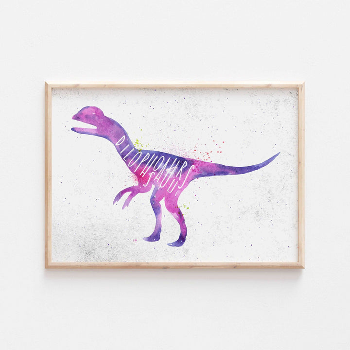 Jurassic Park Dinosaur Kids Nursery Print Baby Bedroom Decor Posters Prehistoric Triceratops Brachiosaurus Velociraptor Watercolour Theme