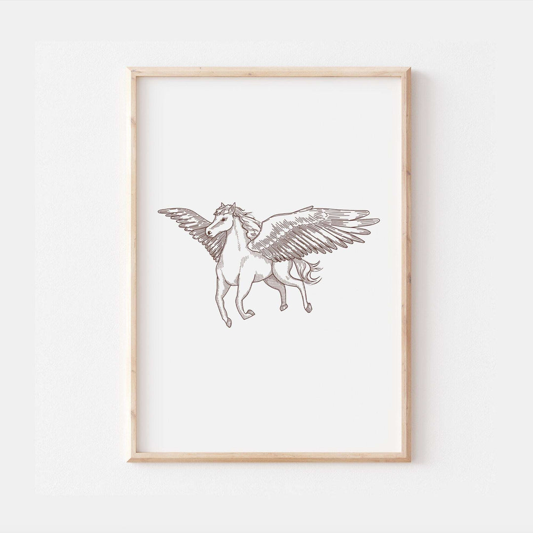 Greek Mythological Creatures Fantasy Dragons Unicorns Drawing Mermaid Griffin Cyclops Phoenix Wall Decor Nursery Print Bedroom Home Hangings