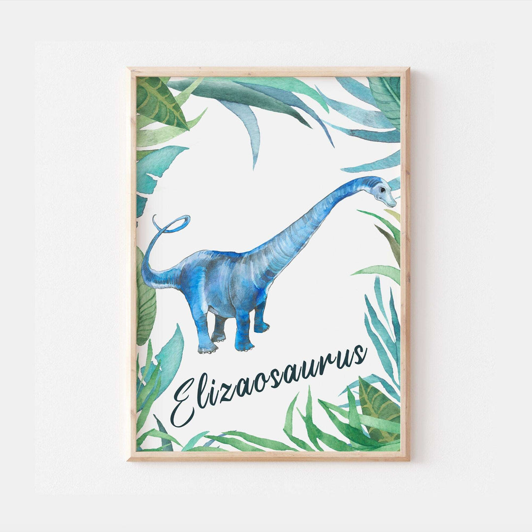 Personalised Dinosaur Name T Rex Print Jurassic World Park Children’s Nursery Wall Art Decor Educational Kids Newborn bedroom poster