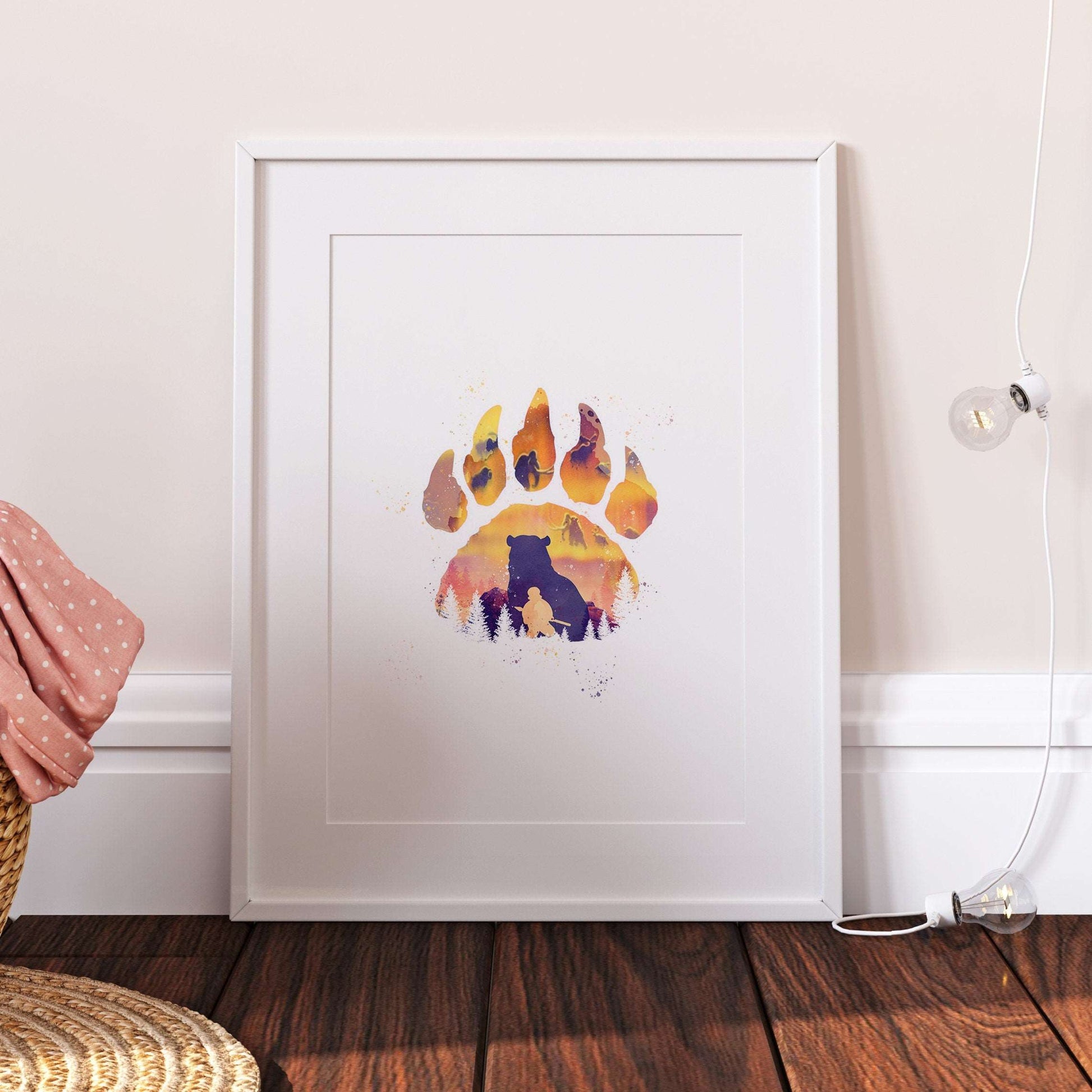 Brother Bear Print | Kenai & Denahi | Bedroom Quote Print Art Children Baby Nursery Bedroom Wall Decor Movie Poster Brown Bear Native Spirit