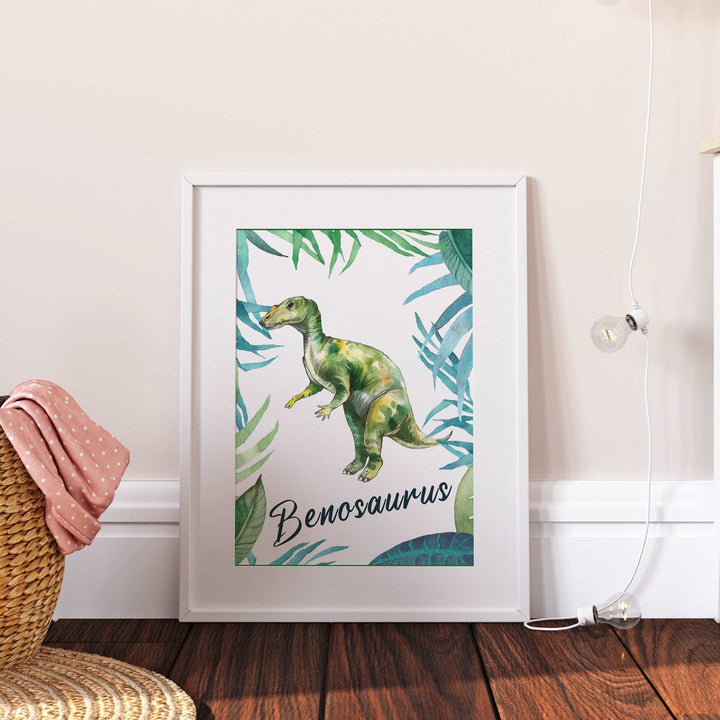 Personalised Dinosaur Name T Rex Print Jurassic World Park Children’s Nursery Wall Art Decor Educational Kids Newborn bedroom poster