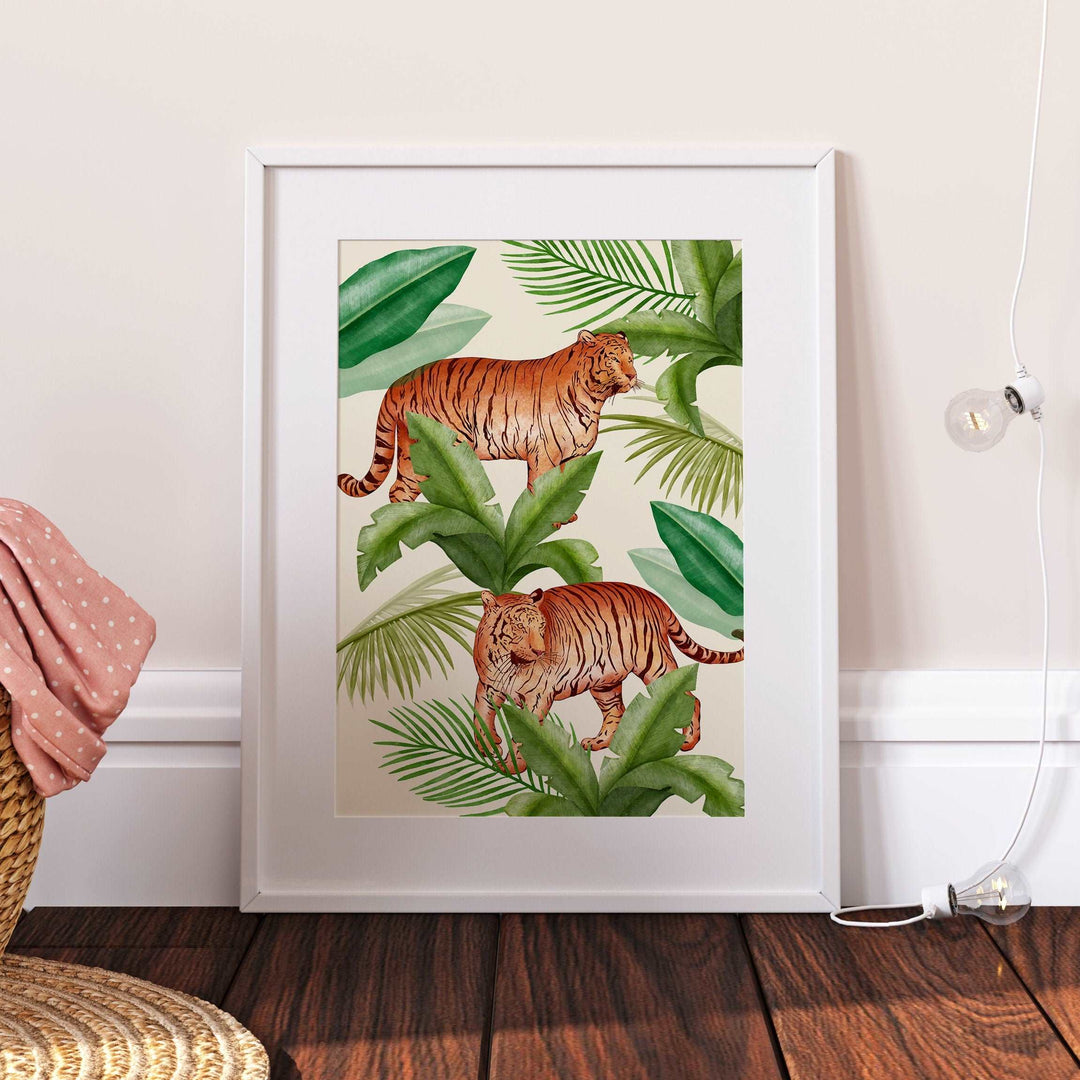 Exotic Jungle Print | Animals Rainforest Art Poster Safari Illustration African Decor Nursery Wall Art Children's Kids Bedroom Posters