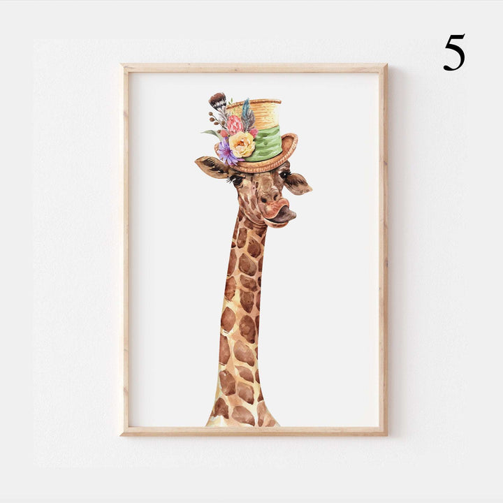 Giraffe Family | African Animals Jungle Safari Poster Children's Kids Baby Nursery Bedroom Wall Home Decor Prints Artwork Animals Theme