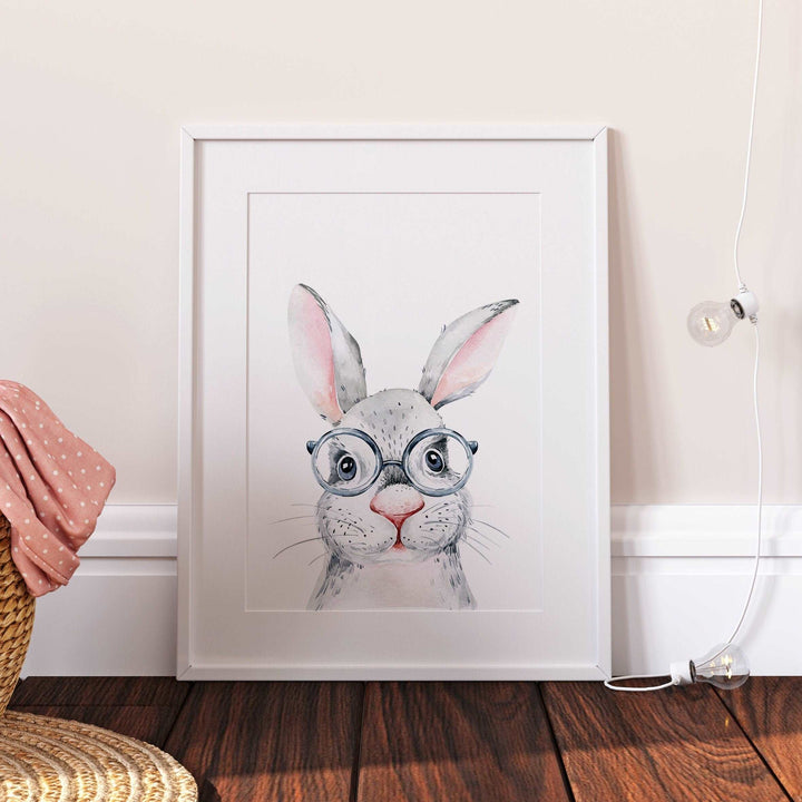 Boy & Girl Bunny | Farm Animals Watercolour Prints Kids Children's Baby Nursery Wall Art Decor Posters Cute Mothers Day Newborn Gift Bedroom