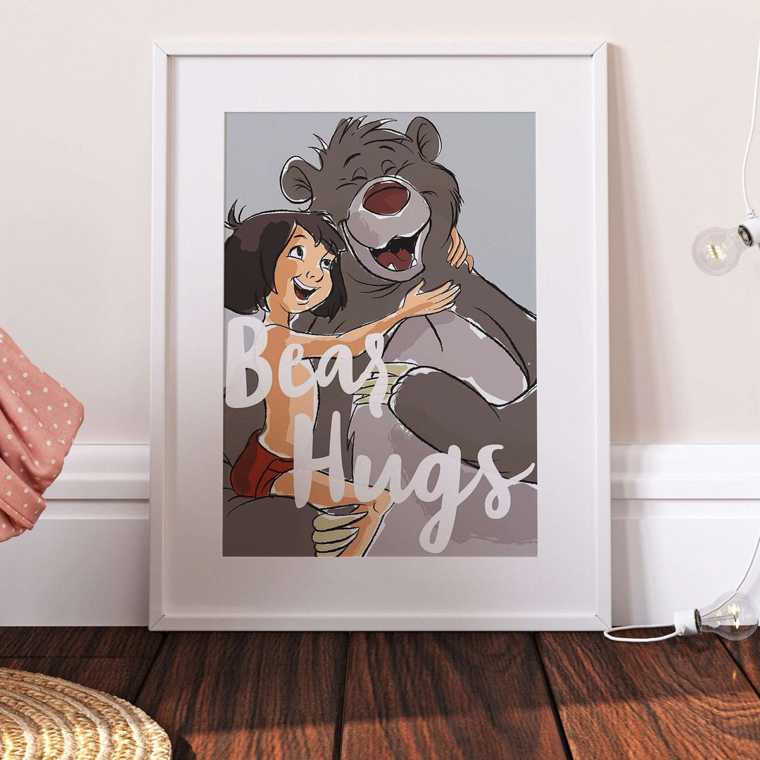 Disney Mowgli & Baloo | The Jungle Book | Bedroom Quote Print Kids Children Babies Nursery Bedroom Art Pixar Gift Shower Wall Decor