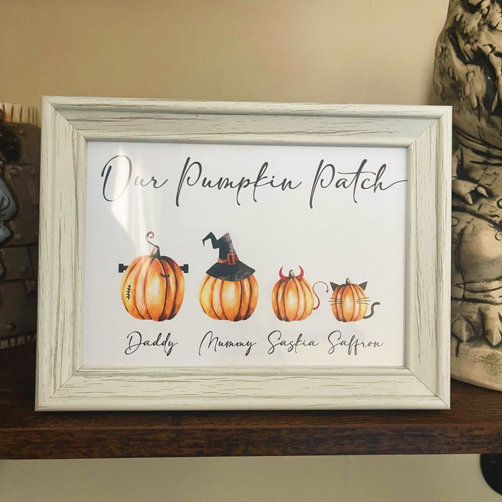 Personalised Pumpkin Patch Print | Halloween Autumn Decor Fall Mothers Day Gift Monsters Family Poster Kids Bedroom Nursery Wall Art