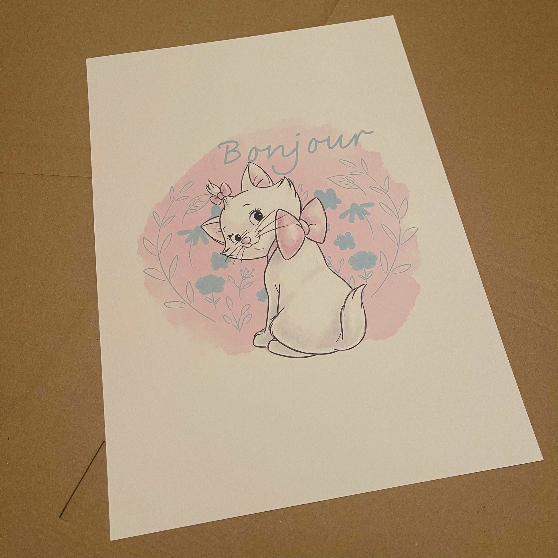 Marie Print | Aristocats | Quote Disney Movie Kids Bonjour Pixar Gift Shower Newborn Girl Children Babies Nursery Bedroom Art Wall Decor