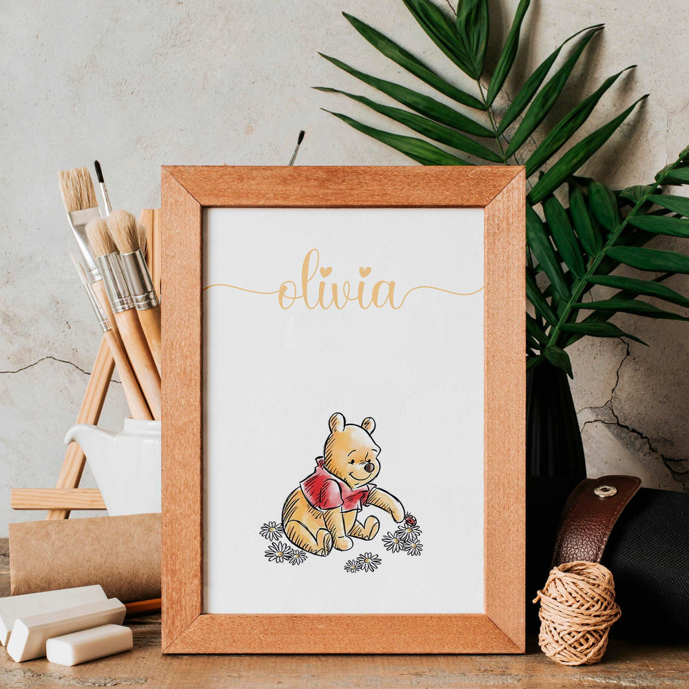 Personalised Winnie the Pooh Print | Eeyore Tigger Piglet | Quote Disney Pixar Movie Kids Children Babies Nursery Bedroom Art Wall Decor