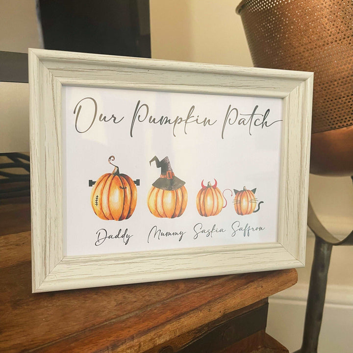 Personalised Pumpkin Patch Print | Halloween Autumn Decor Fall Mothers Day Gift Monsters Family Poster Kids Bedroom Nursery Wall Art