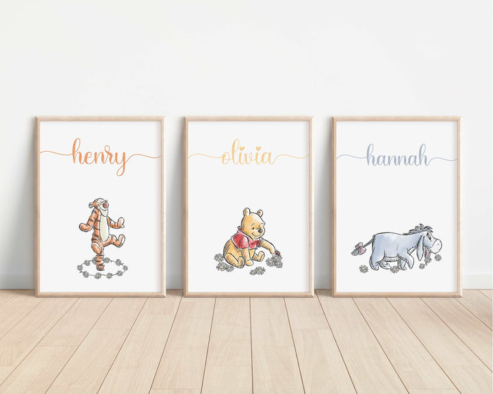 Personalised Winnie the Pooh Print | Eeyore Tigger Piglet | Quote Disney Pixar Movie Kids Children Babies Nursery Bedroom Art Wall Decor